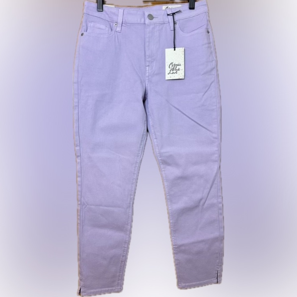 Stitch Fix- Cosmic Blue Love NWT Cropped Skinny Stretch Denim Jeans Size 27